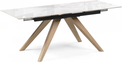 Кухонный стол Woodville Морсби 140(200)х80х80 statuario cara / дуб монтана (Керамика) арт.588047