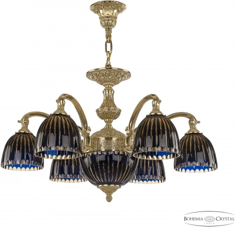 Подвесная люстра Bohemia Verona 72209P/6/175 G P1 D Amber-Blue/H-1K