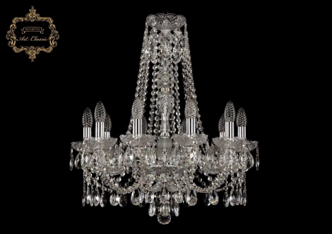 Подвесная люстра Art Classic 11.21 11.21.10.200.h-63.Cr.Sp (220V, хрусталь, на цепи, подсвечник, свеча)