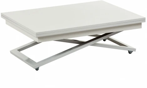 Стол-трансформер Левмар Compact D78/S59 белый/ опоры серебро