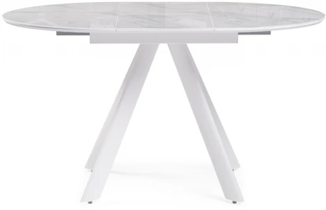 Стеклянный стол Woodville Галвестон 100х76 белый мрамор / белый 532393