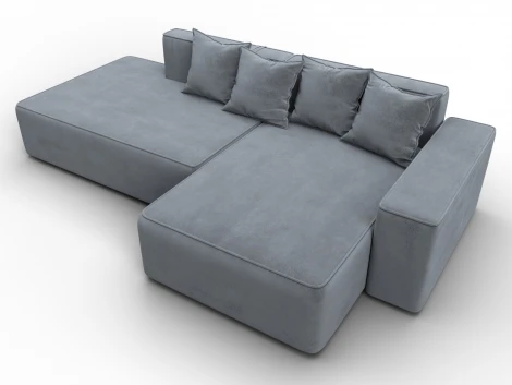 Диван угловой Лига-079 угол правый (ДСП/Пластик/Велюр/Серый) Лига Диванов 129823