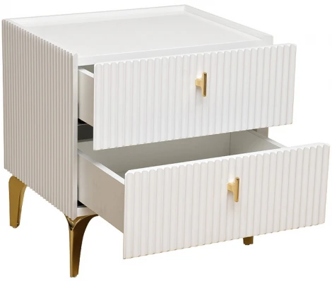 Тумба прикроватная Garda Decor GD-00003 (Золото/Белый)