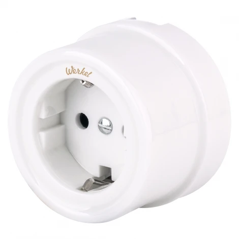 Розетка с заземлением (белый) Ретро Werkel W5671001 (a051312)