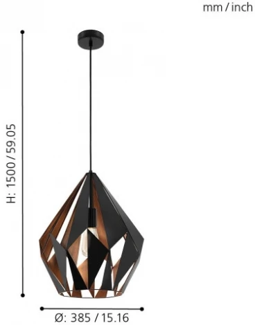 Подвесной светильник Eglo Carlton 1 49878 (220V, на проводе)