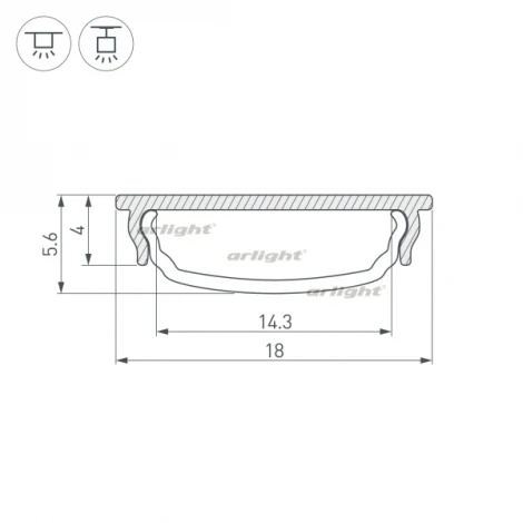 Профиль ARH-BENT-W18-2000 ANOD (Алюминий) 023087 Arlight
