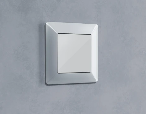 Рамка Ambrella Volt ALFA Line (Серебро глянец) 1-ая AF110401