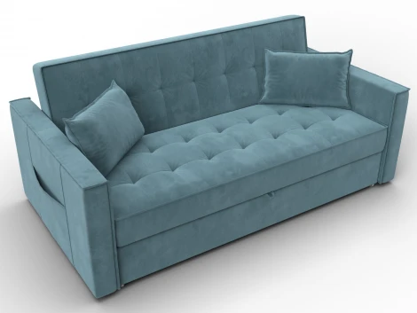 Диван прямой Лига-104 (160) (ЛДСП,Брус,Фанера,Велюр/Бирюзовый) Лига Диванов 134885