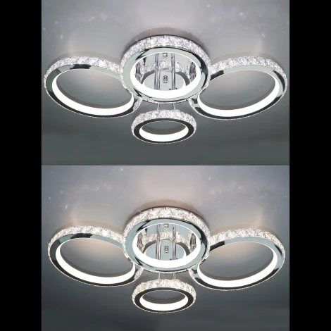 Потолочная люстра Natali Kovaltseva INNOVATION STYLE 83009 (регулировка яркости, LED, 220V, пульт управления, умный дом - LampSmart, кольцо)