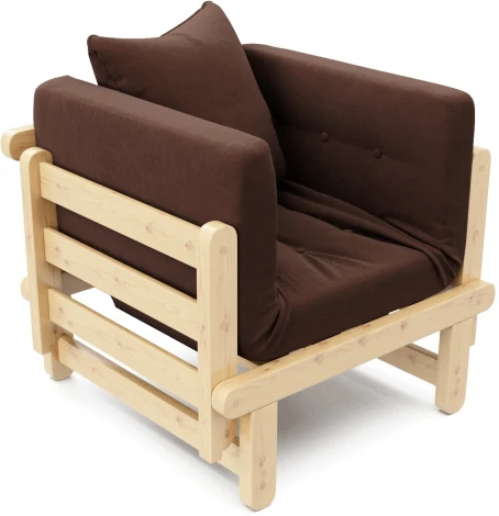 Кресло Arsko Сламбер сосна коричневый велюр