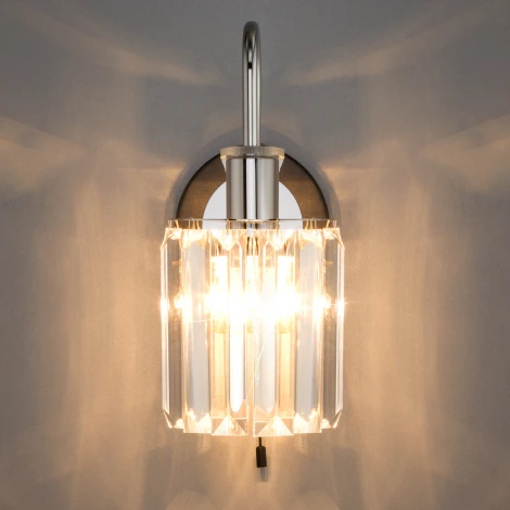 Бра Eurosvet Tenia 70090/1 графит (220V, хрусталь, выключатель)