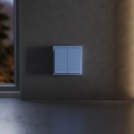 Клавиши для выключателя/переключателя двухклавишного с подсветкой (деним) Voltum S70 VLS000415