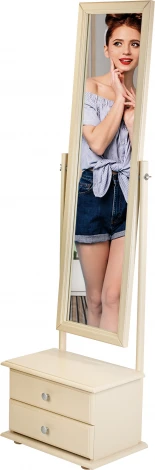 Зеркало с тумбой Селена слоновая кость 151 см х 46 см Mebelik арт.000346