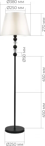 Торшер ST Luce SL2003 SL2003.405.01 черный/белый E27 1*40W (220V, выключатель)