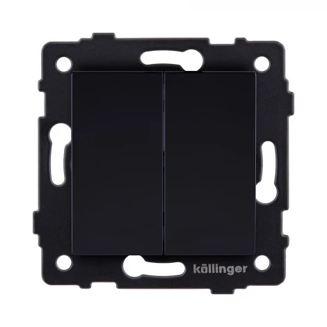 Выключатель 2-клавишный 10А/250В черный Kollinger REA-S-007BK для Aspekt, Eleganz, Reflex