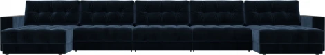 Диван П-образный с декором Лига-049 НПБ Мегалонг Лига Диванов (Велюр) арт.128541
