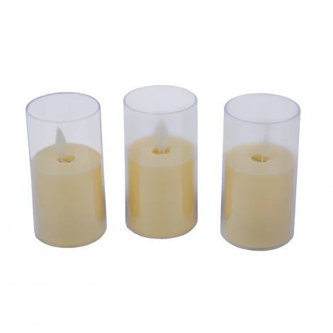 Фигура светодиодная «Свеча» на батарейках LR44 (в/к), в составе набора из 3 штук. 1 светодиод Uniel ULD-F064 WW CANDLE SET3