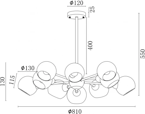 Потолочная люстра Freya Sherry FR5121PL-10G