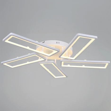 Потолочная люстра светодиодная на штанге с пультом с регулировкой цветовой температуры, яркости и ночным режимом Reluce 03629-0.3-05B WH