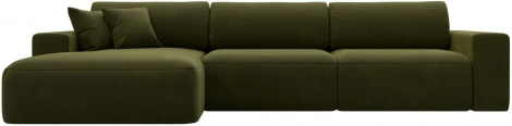Диван угловой Лига-036 НПБ Классик Лонг левый угол (Зеленый/Микровельвет) Лига Диванов арт.121385L