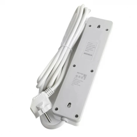 Сетевой фильтр 4-х местный с заземлением 1,8м. (белый) Stekker Optima 50089