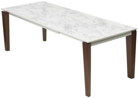 Стол ЭЗМИР (ESMIR) 160 цвет АРАБЕСКАТО (MATTE ARABESCATO SOLID CERAMIC) / ОРЕХ, ®DISAUR M-City 64389