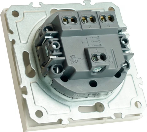 Выключатель трехклавишный (белый) Stekker Эмили 49870