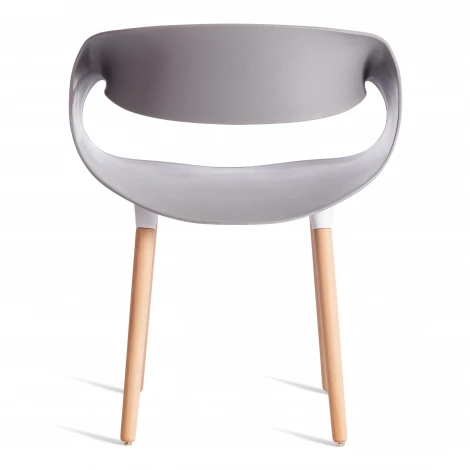 Стул QXX/КXX (мод. C1058-1)/2 шт. в упаковке пластик/дерево, 60х53х81см, серый/натуральный (Комплект из 2 шт.) Tetchair 24558