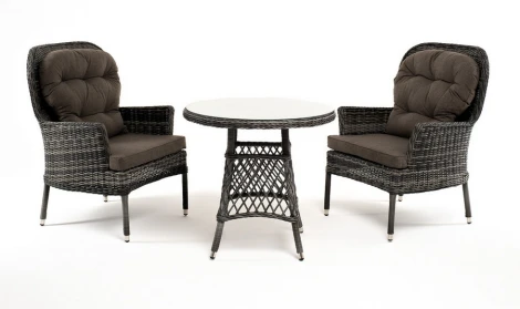 "Алиса" кофейный комплект из искусственного ротанга, цвет графит 4SIS арт.УТ-00007671