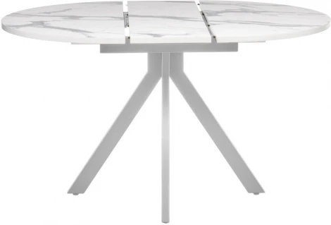 Стол Rudolf круглый раскладной 100-130x100x75см, белый мрамор, белый Bradex Home арт.RF 0523