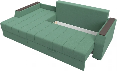 Диван угловой Эмир БС левый угол (Зеленый/Рогожка) Лига Диванов арт.123555L