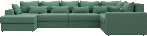 Диван П-образный Майами левый угол (Зеленый/Рогожка) Лига Диванов арт.123253L