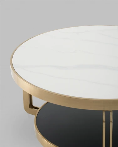 Журнальный столик Калисто 90*90 см светлая и темная керамика Stool Group арт.УТ000041502