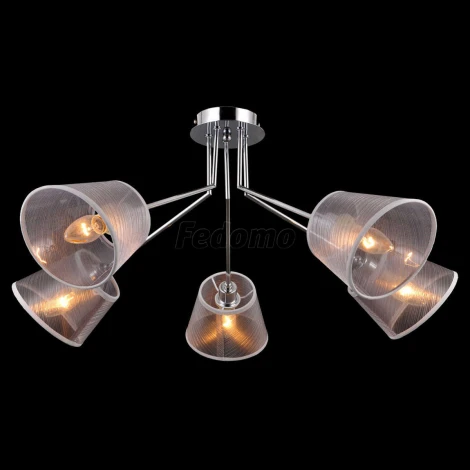 Люстра потолочная Natali Kovaltseva Pronto, 5 плафонов, хром с серым