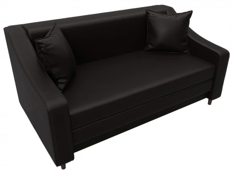 Диван прямой Лига-071 (ЛДСП,Брус,Фанера/Дерево/Экокожа/Коричневый) Лига Диванов 129770