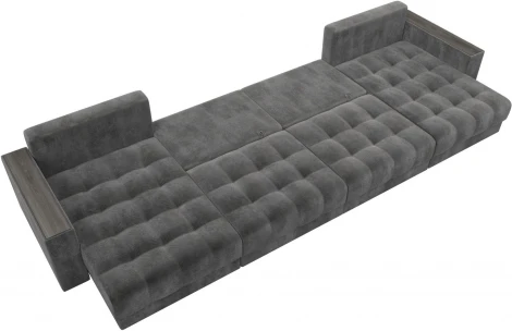 Диван П-образный с декором Лига-049 НПБ Лонг Лига Диванов (Велюр) арт.128576