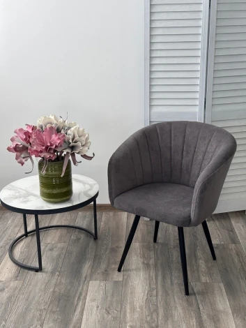 Стул RUNA, 360 град. поворот. B28 Темнор-серый, велюр / черный каркас, М-City