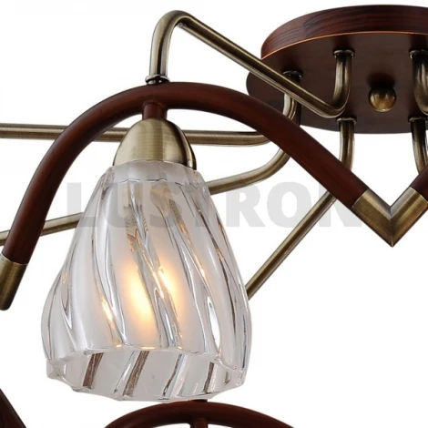 Потолочная люстра N-Light 407 407-08-53ABW antique brass + walnut