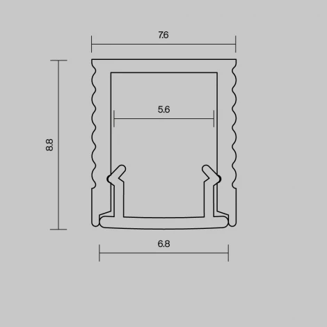 Алюминиевый профиль накладной 8x9 серебро 2 м Maytoni Led Strip 631010