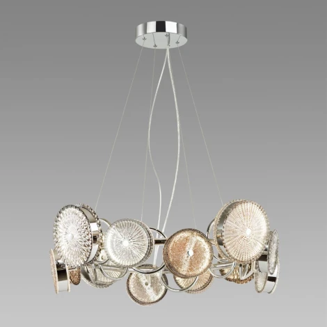 Подвесная люстра Odeon Light Caramella 5416/95L хром/разноцветный/металл/стекло LED 95W 4000K 6400lm (220V, на тросе, круглые)