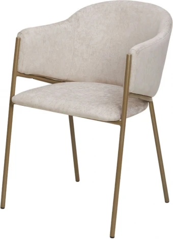 Стул ДИЛЛ, цвет RAIN 8 слоновая кость, велюр / шампань каркас М-City (арт.688М05849)