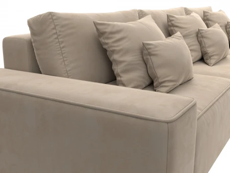 Диван угловой Лига-074 угол универсальный (ДСП/Пластик/Велюр/Бежевый) Лига Диванов 129860