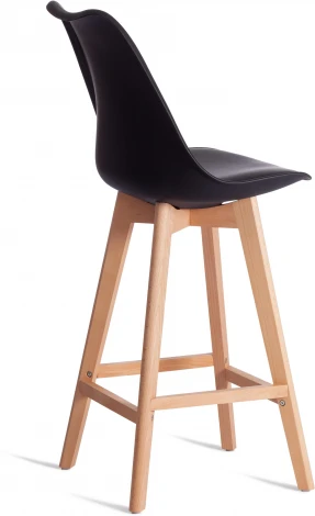 Стул барный TULIP BAR (mod. C1014H-1) (Пластик,Дерево /Черный)