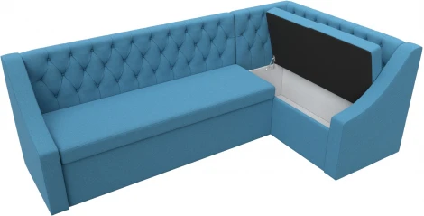 Диван кухонный угловой Мерлин правый угол (Голубой/Рогожка) Лига Диванов арт.123228