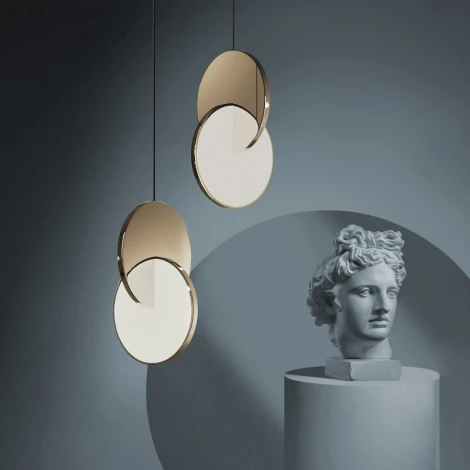 Подвесной светильник L'Arte Luce Eclisso L41001.92 Brushed champagne gold (LED, 220V, на проводе, круглые)