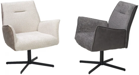 Кресло BELFAST 360 град. XD841-02 Бежевый, букле/ GINO-101 Бежевый, ткань/ Черный, ®DISAUR