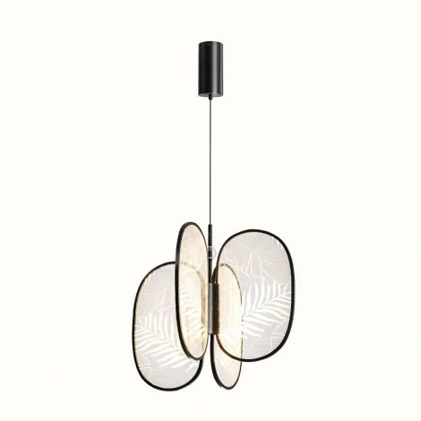 Подвесной светильник Odeon Light Piuma 6665/53L брашир. черный/металл/акрил IP20 LED 54W 2650Лм 3000K (220V, на проводе)