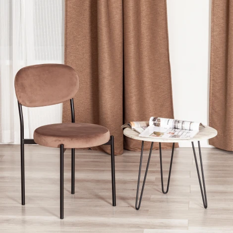 Стул REVO (mod. 7033) / 1 шт. в упаковке (Ткань,Металл /Коричневый,Черный)