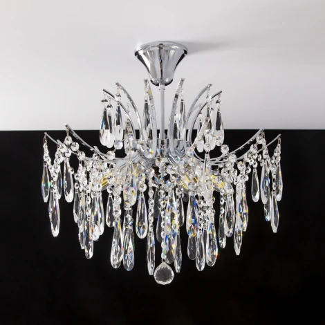 Потолочная люстра каскадная на штанге Citilux Селена CL302160 (220V, хрусталь)