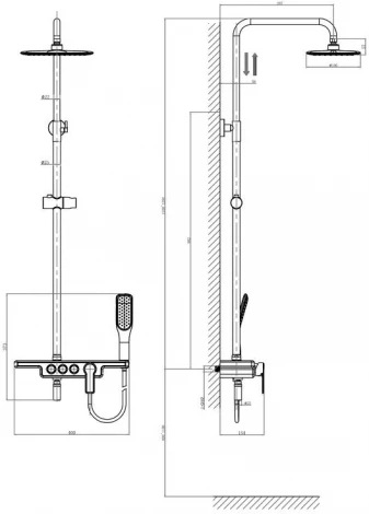 Душевая стойка D&K Humboldt DA1443712B13